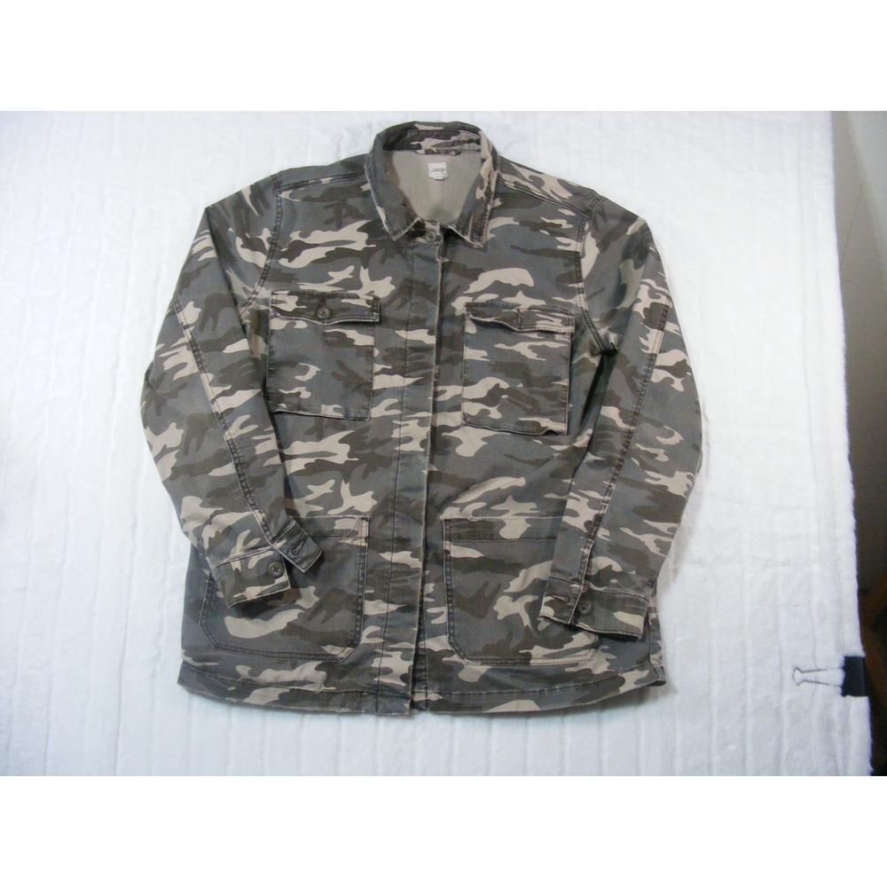 JAG Camo Utility Jacket Womens Medium Green Excellent Distressed Military Coat